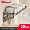 Gunmetal Gray Punch-Free Wall-Mounted Bathroom Towel and Toilet Storage Rack