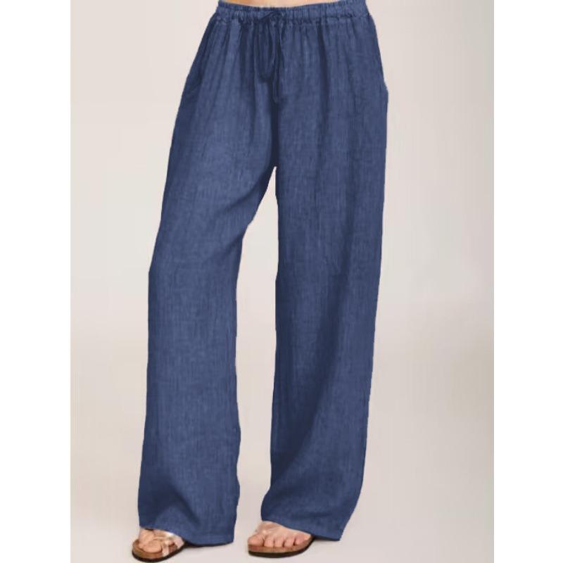 

GMXIA Женские модные повседневные брюки с однотонным принтом и высокой талией и капри XXXL темно-синий