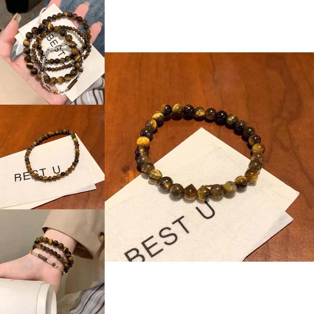 Unique Artisan Craft Tiger Eye Stone Bracelet With Silver Accents For Couples And Travel Gifts