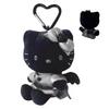 Cute Leopard Print Leather Keychain: Heart Buckle, Long Legged Cat Plush Charm