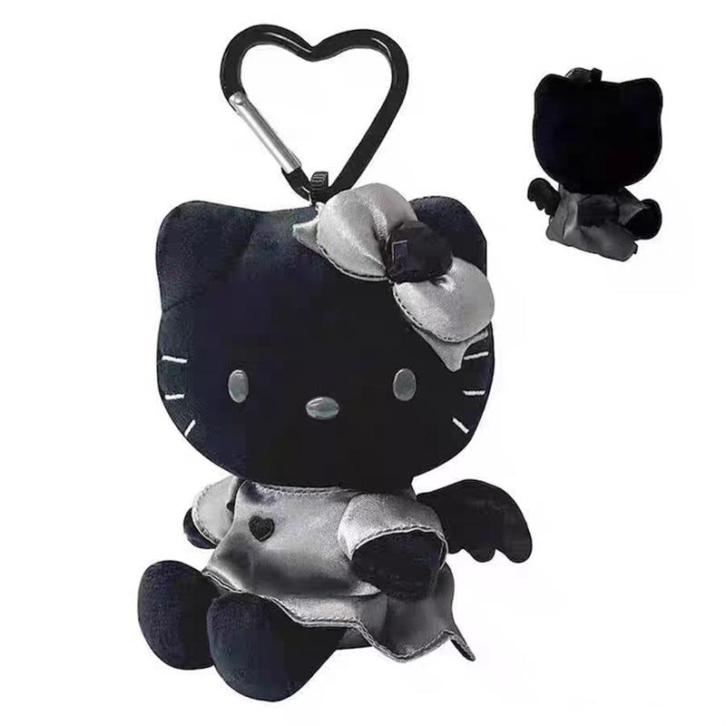 Cute Leopard Print Leather Keychain: Heart Buckle, Long Legged Cat Plush Charm