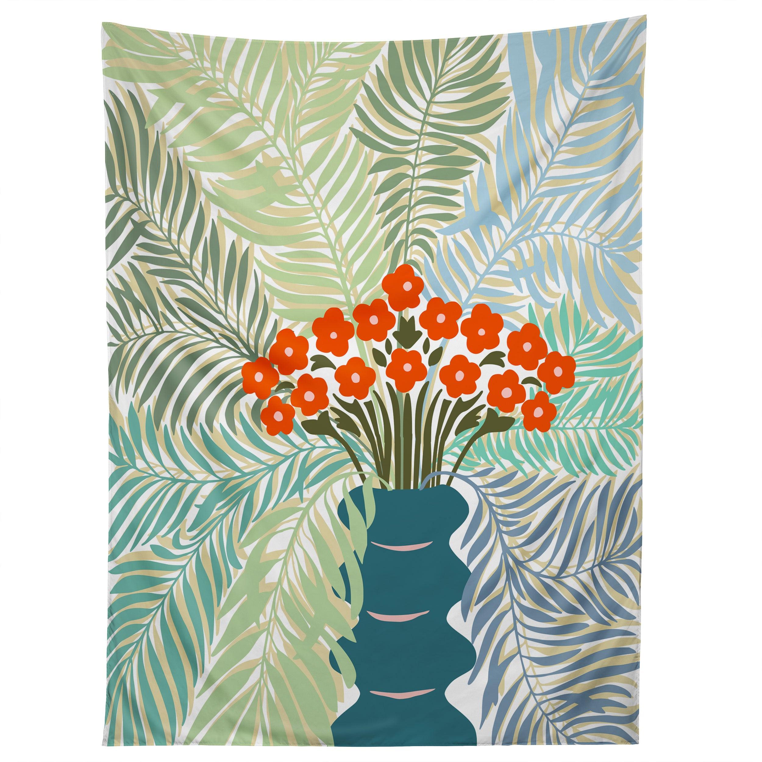 PALM TREE LEAF BOUQUET tapestry 75x100