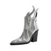 Fashion Women's new spring and autumn pointed fashion show rhinestone high heels, plus size zipper calf fashion boots