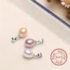 1 Pack 925 Silver Buckle Natural Freshwater Pearl Single Pendant Vintage Classic Necklace Accessory