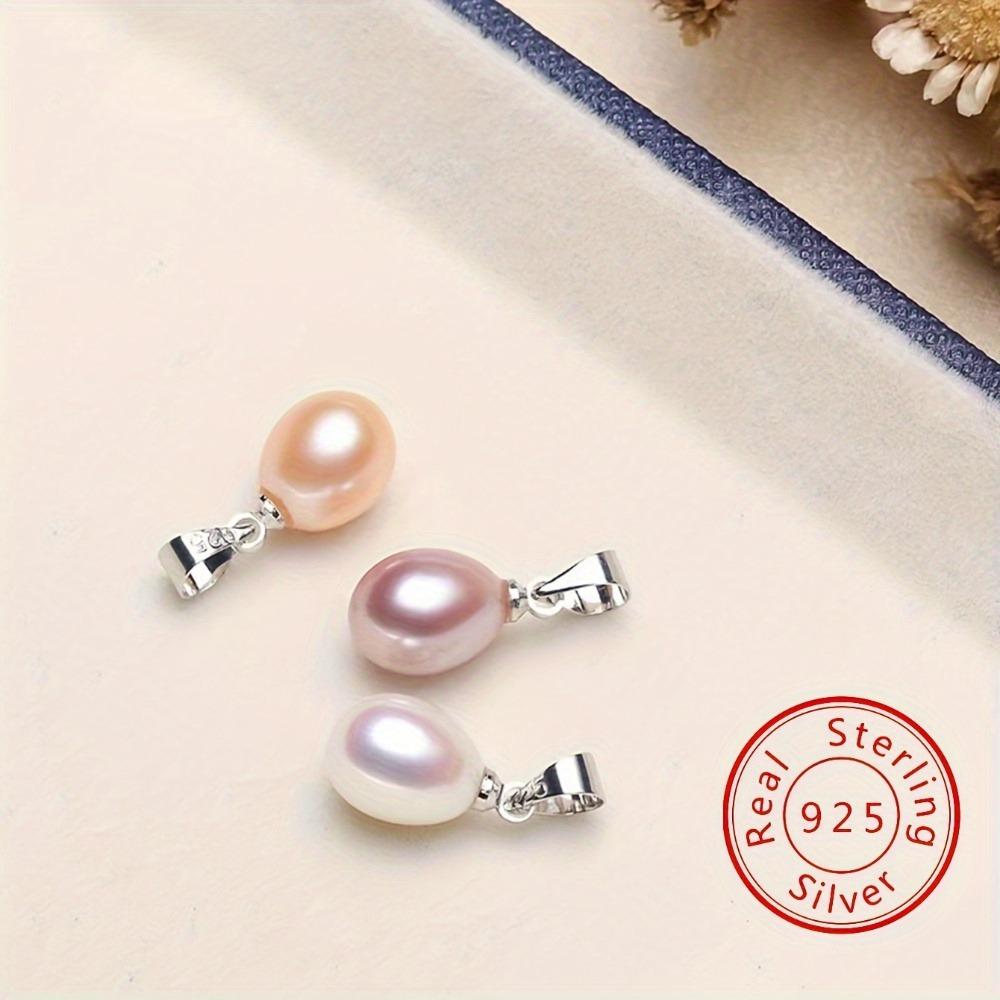 1 Pack 925 Silver Buckle Natural Freshwater Pearl Single Pendant Vintage Classic Necklace Accessory