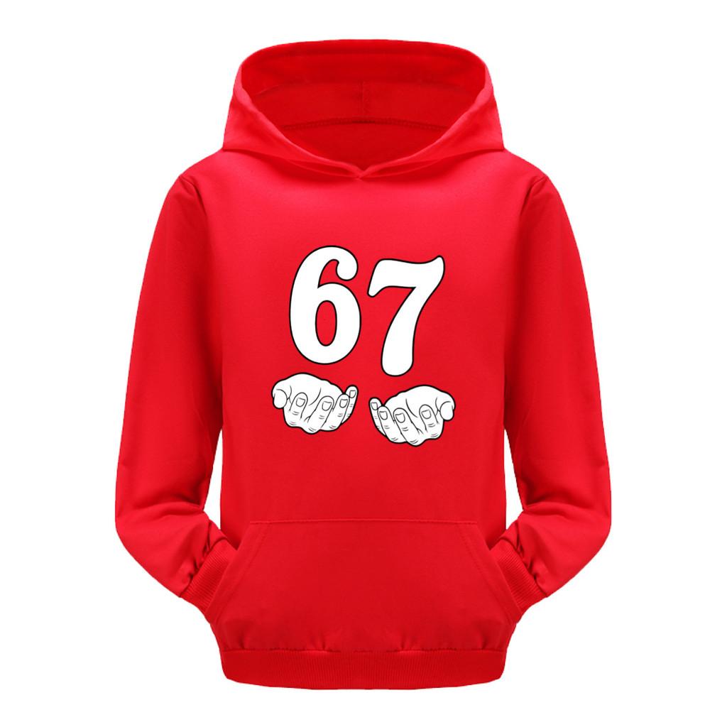 5391 Boys Girls Steal a Brainrot 67 Printed Cotton Fashion Long Sleeves Hoodies