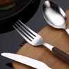 Tableware Solid Rust-Proof Faux Wood Handle Stainless Steel Spoon k Knife Household
