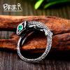 BEIER 316L stainless steel Vintage Green stone Eye Lizard Men's Ring Classic Animal High Quality Jewellery LLBR8-700R