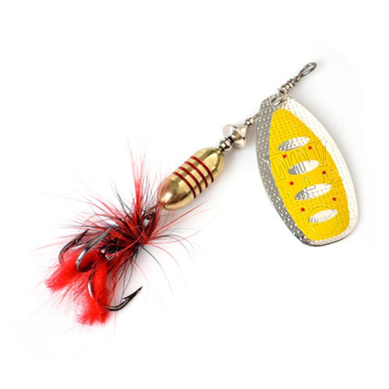 FTK Spinnerbait Fishing Lure With Flashing Blade Soft Hair Trail 3-Hook Treble Hook Bass Pike Perch