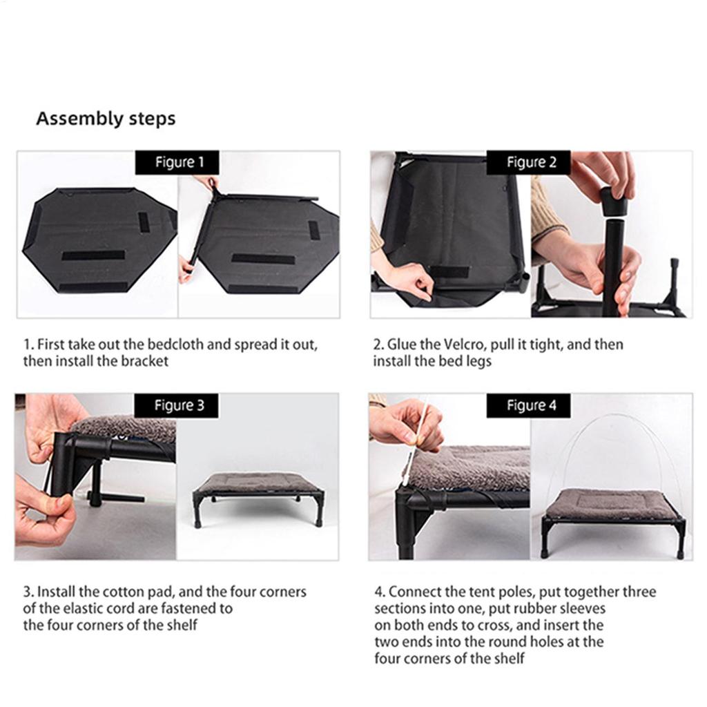 Outdoor Dog Bed Portable Breathable Dog Cot For Camping Or Beach Off The Ground Moisture-proof Detachable Pet Bed