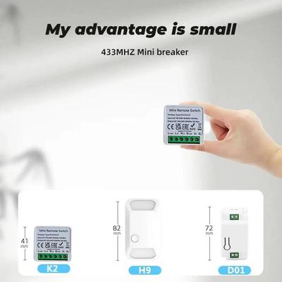 RF433MHz 16A Smart On-Off Switch with Wireless Remote Control, SPDT, DIY
