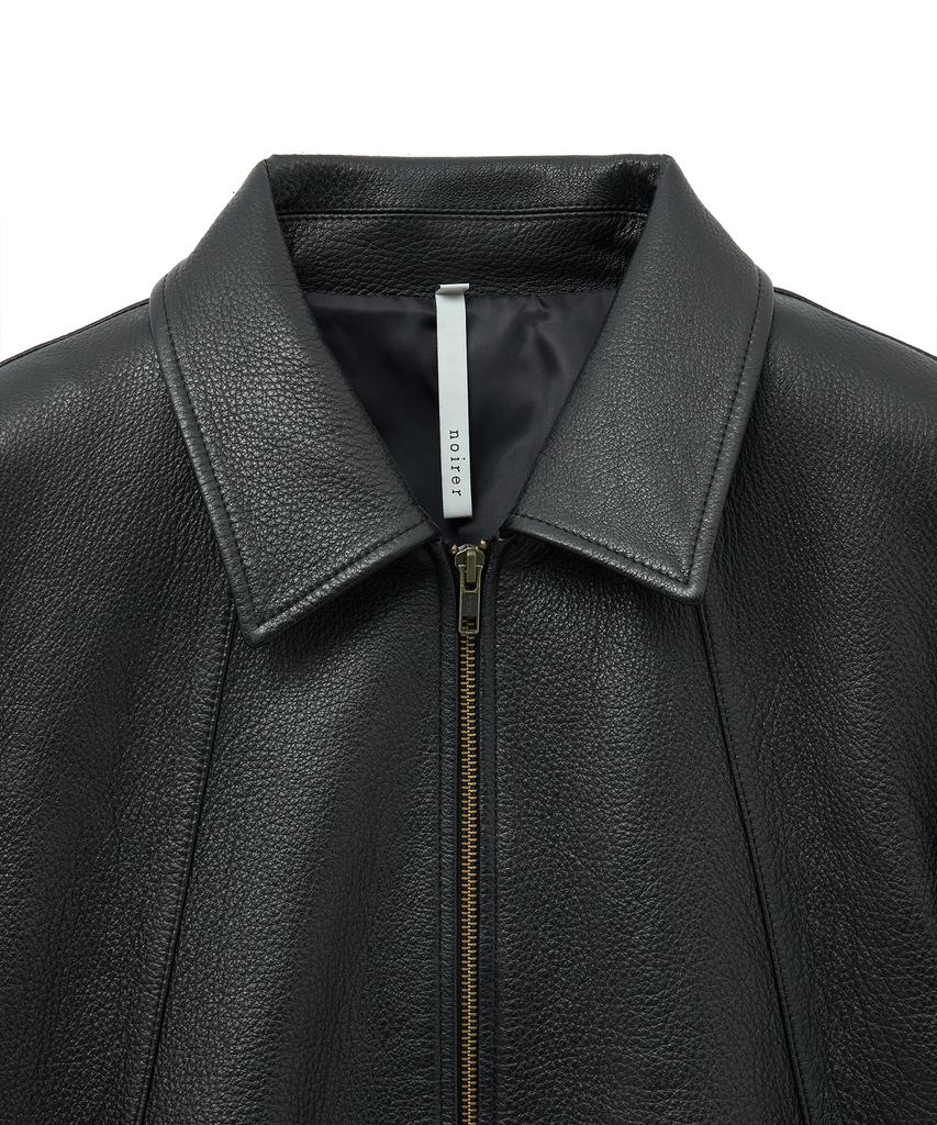 Noirer Goat Shrunken Leather Blouson (Black)