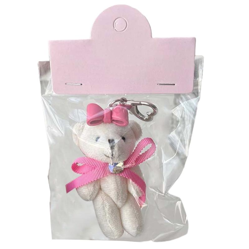 Cute Bear/Rabbit Keychain Soft Plush Keyring Adorable Bag Pendant for Women Girls Lovely Couple Key Rings Ornament