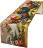 Farm Rooster Linen Table Runner Holiday Party Decor Watercolor Sunflower Chicken Print Table Runners Kitchen Dining Table Decor