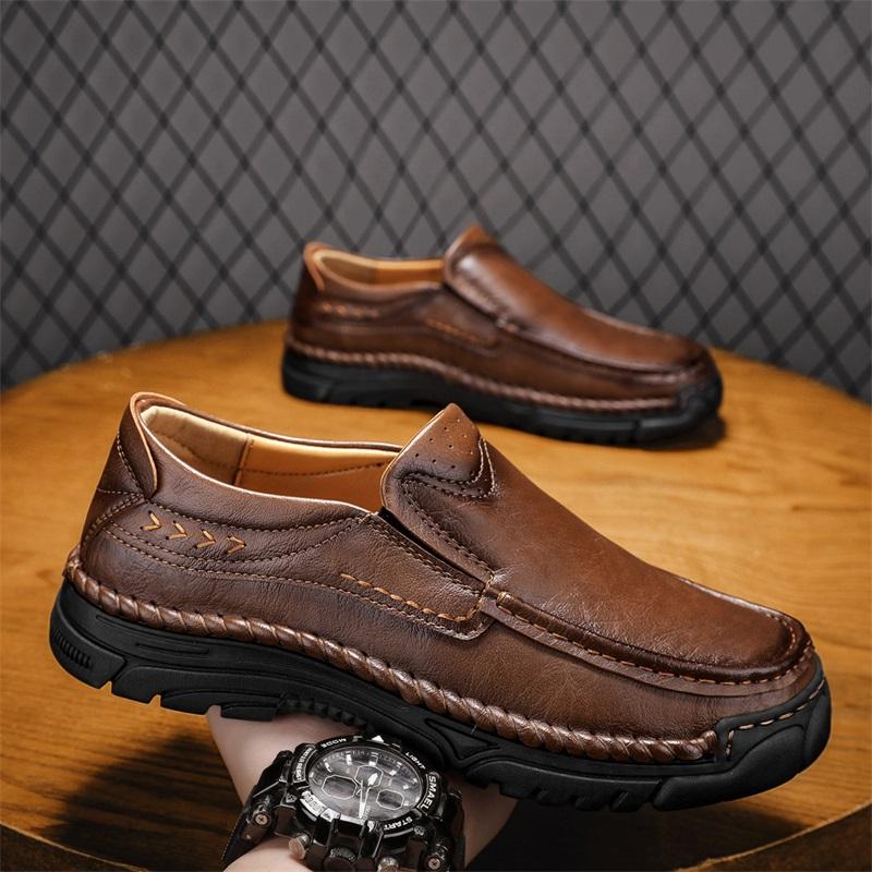 38-48 Men's Casual Shoes Handmade Rubber Soft Driving Car Men's Shoes Outdoor Waterproof Boots Men's Shoes Men's Genuine Leather Moccasins