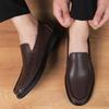 Fashion New Genuine Leather Mens Casual Shoes Handmade Men Shoes Travel Loafers Comfy Male Moccasins Fashion Designer Slip On Boat Shoes