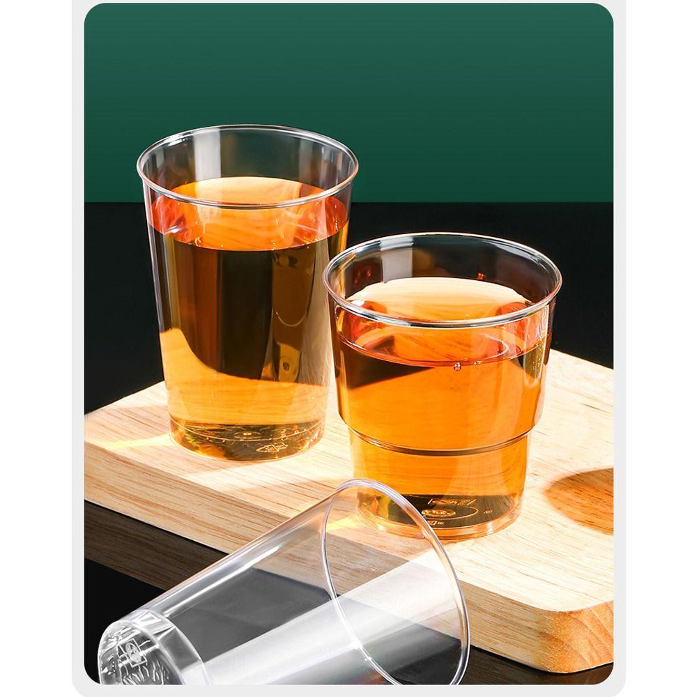 25pcs Household Round Disposable Cups Reusable Thickened Plastic Transparent Cup Party Supplies Reusable Muffin Cup