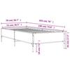 Bed Frame Grey Sonoma 75 x 190 cm Particleboard and Metal