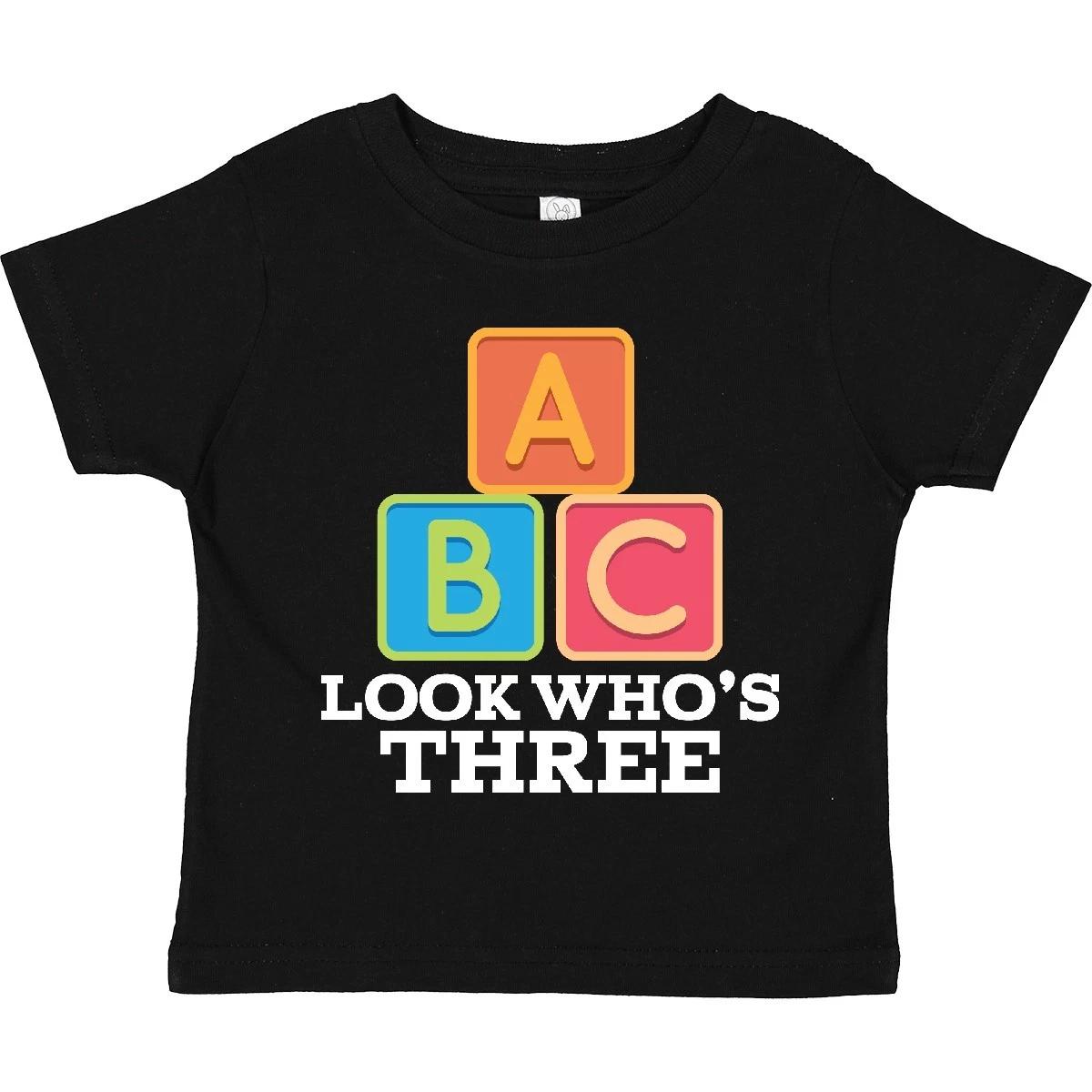 

Inktastic 3rd Birthday 3 Year Old Alphabet Toddler kids boys T-Shirt Third Three B C Kids 120