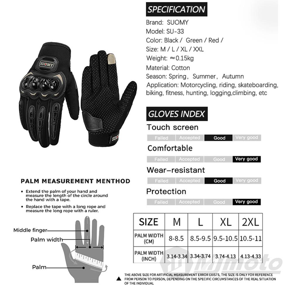 SUOMY Motorcycle Gloves Summer Men Breathable Full Finger Motocross Racing Gloves Moto Biker Riding Glove Motorcycle Accessories