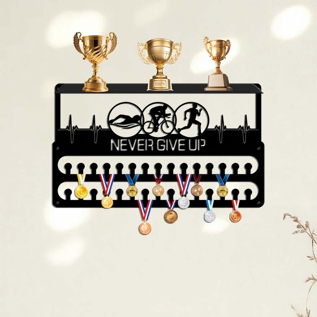 Wall Display Rack with Hooks for Award Display