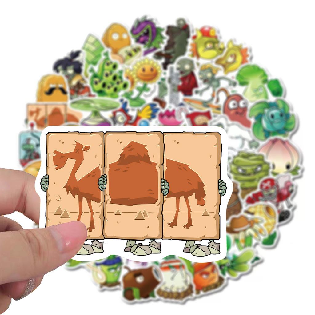 50Pcs Cartoon Cute Classic Game Plants Vs Zombies (PVZ) Water Bottle Storage Box Sticker Mobile Phone Case DIY Stickers