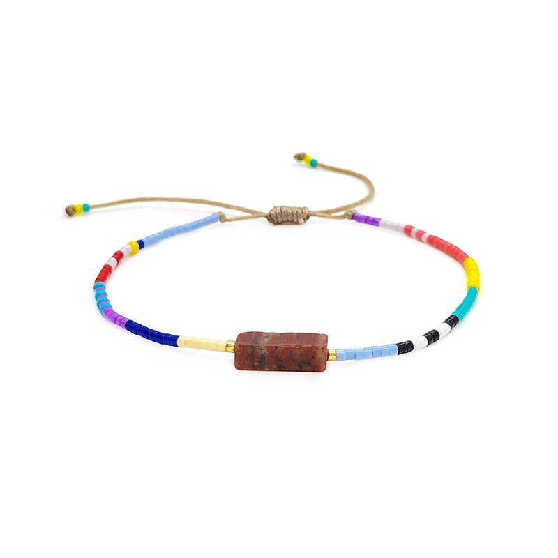 Bracelet Boho Minimalist Dainty Glass Beads Jewelry Stone Charm Bracelets For Women Men Vintage Pulseras Femme