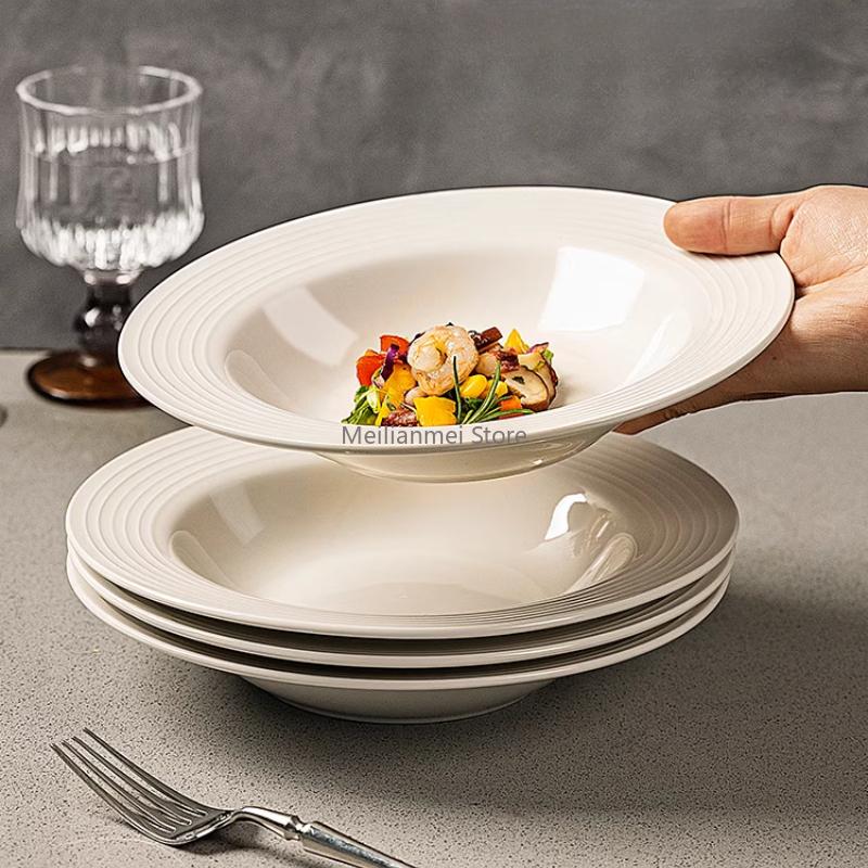 Ceramic Straw Hat Plate, Household Salad, Spaghetti, Western Dining Plates, High-end Internet Red Plates Ceramic Plate Set