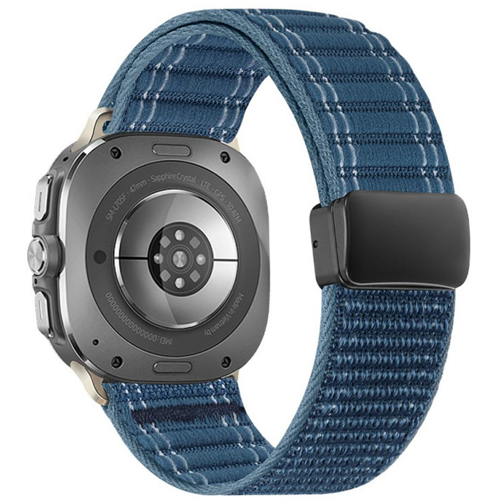 Für Samsung Galaxy Watch Ultra (2025) 47mm / Ultra 47mm Uhrenarmband Magnetverschluss Wellenmuster Nylon-Armband
