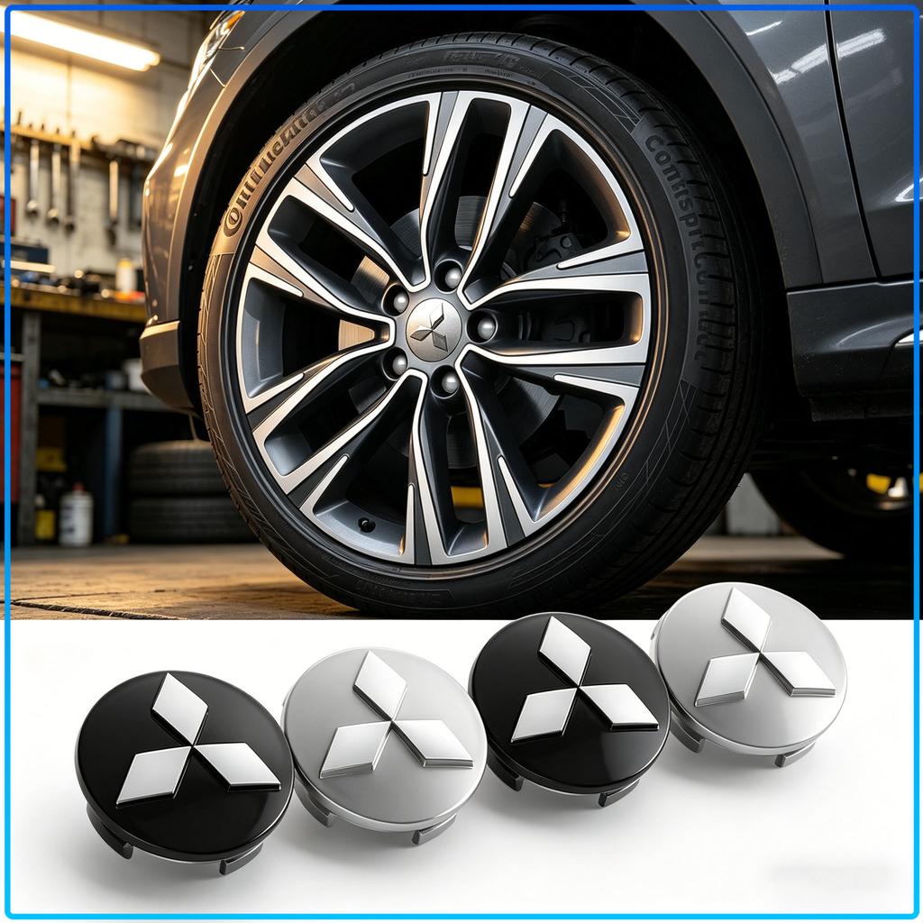 4 szt. Osłona Piasty Koła Samochodu 3D Metalowa Nakładka Środkowa Felgi Wodoodporna Do Mitsubishi Lancer Lancer ASX Outlander 2 3 Pajero Mirage exzos Pajero 4