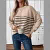 Women S Loose Casual Knit Striped Round Neck Sweater