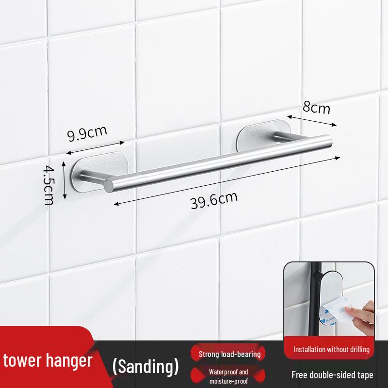 Stainless Steel No-Drill Wall-Mounted Towel and Toilet Paper Holder