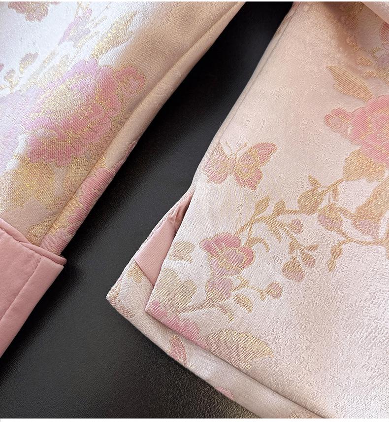 Age-Defying Slimming Jacquard Embroidery Jacket for Middle-Aged Women - Spring/Autumn Chinese Style