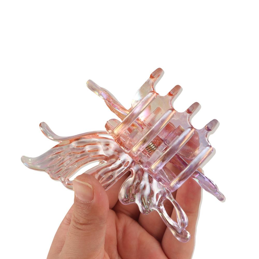 Colorful Liquid Butterfly Hair Claw Claw Clip Acrylic Butterfly Crab Clip Headwear Hair Accessories Large Shark Clip Women