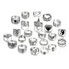 Set of 24 Y2K Gothic Silver Ring Set Elegant Grunge Rings Collection Including Flower And Butterfly for Women