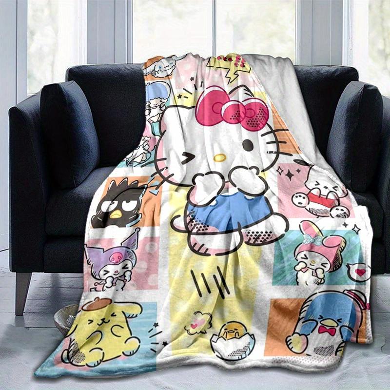 1pc Sanrio Adorable Hello Kitty and Friends Home Decor Blanket: Perfect Gift for Bedroom, Living Room, Travel, Camping, Car, Beach, Office Naps, Cozy