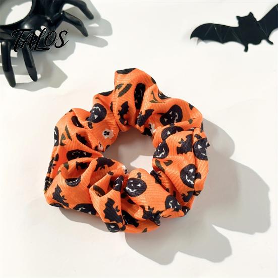 Elastici per Capelli di Halloween, Elastici ad Alta Elasticità, Fasce Morbide ed Elastiche con Design di Fantasma Strega Cappello Pipistrello Ragnatela, Coda di Cavallo Pieghettata