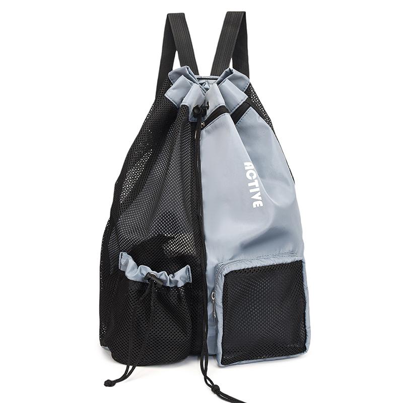 Dry Wet Separation Drawstring Fitness Bag For Both Men And Women, Large Capacity, Lightweight, Durable Mesh Backpack, Beach Bag