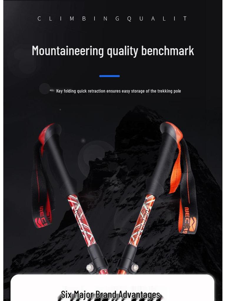 Aluminum Telescopic Hiking & Trekking Poles, Folding Walking Sticks N82