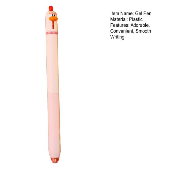 Uroczy Kurczaczek Klikany Długopis Żelowy 0,5 mm Szybkoschnący Tusz Zabawny Wysuwany Długopis Żelowy do Szkoły Biura Redukcja Stresu Nowy Przyrząd do Pisania