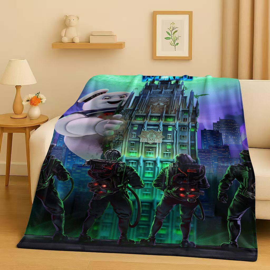 Horror Movie G-Ghostbusters Cartoon Flannel Blanket,Ultra Soft Warm Plush Throw for Home Bedroom Bed Sofa Cover Office Camping