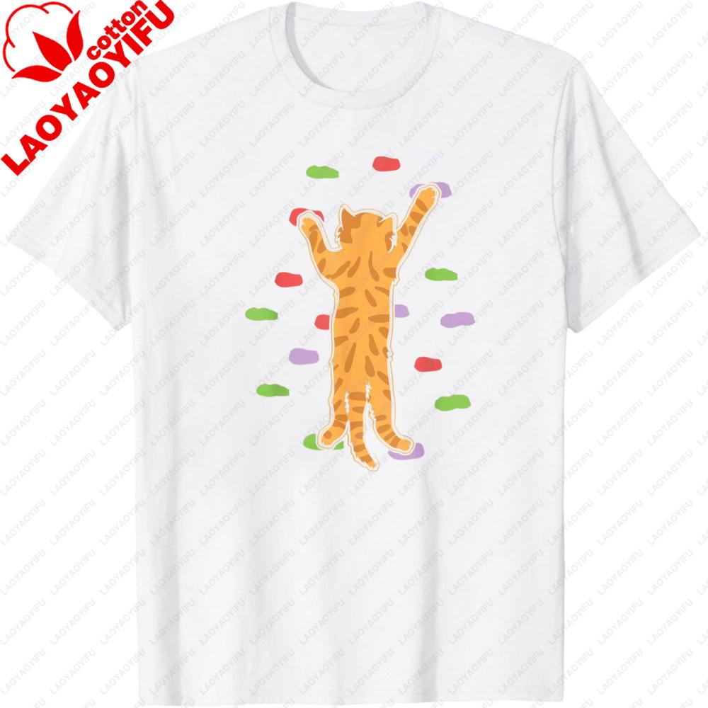 Cat Pattern Cotton Short Sleeve Top Men TShirt Summer Cat Lover Unisex Tees Streetwear Gift Idea Daily Wear Clothing