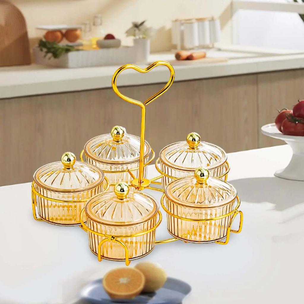 Trockenfrüchte-Tablett, Servierschalen und Griff, Gewürztablett, Dessert-Trennplatte für Kekse, Party, Nüsse, Küche, Vorspeise