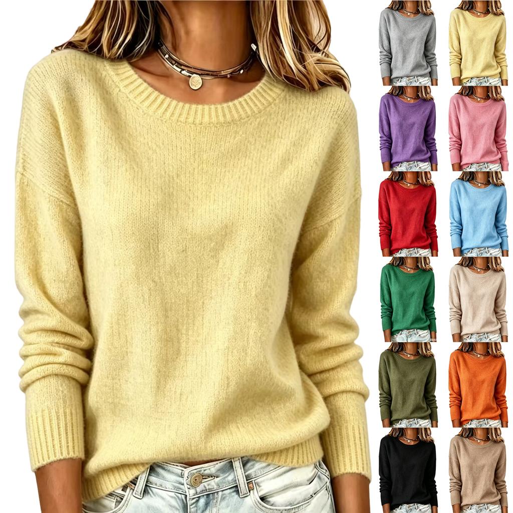 Women's Fashion Thick Neck Color Sweater for Casual Warmth