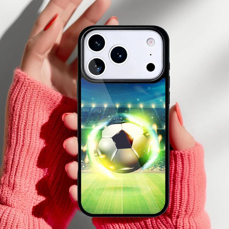 Football Field Green Phone Case for iPhone 17 16 15 14 13 Pro Max Back Cover for 12 11 Pro Coque
