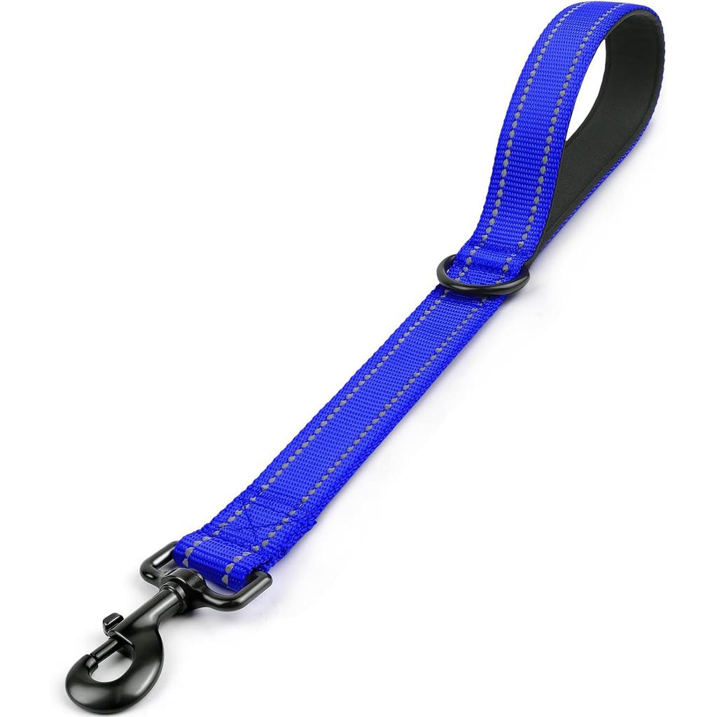 Taglory Short Dog Leash, Traffic Padded Handle, Heavy Duty Short Nylon Dog Lead For Training Control, Reflective Threads Pet Lea
