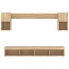 6 Piece Living Room Wall Unit with LED Lighting Sonoma Oak Wood Material