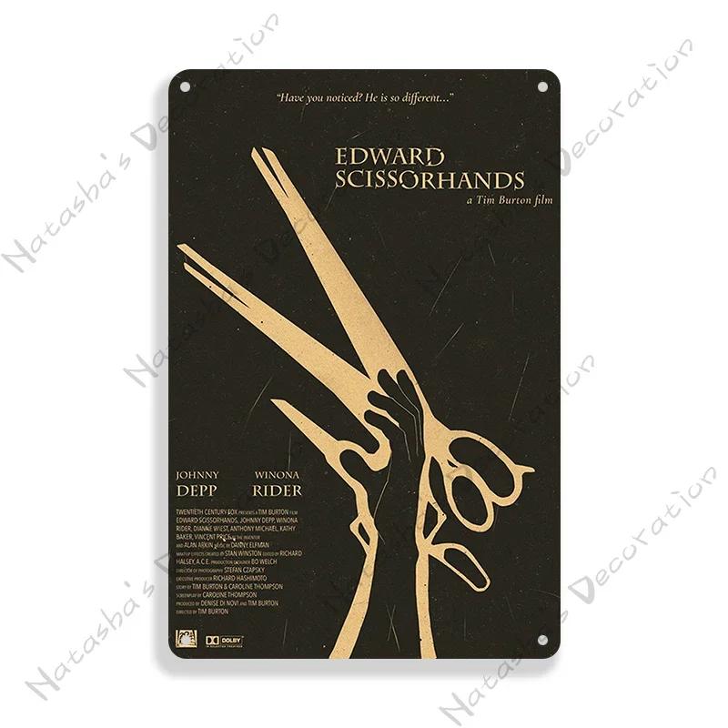 Edward Scissorhands Old Movie Metal Poster Decorative Plate Bar Wall Metal Tin Sign Metal Signs Home Wall PlatePlaque