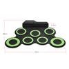 Compact Size Portable Digital Electronic Roll Up Drum Set Kit 7 Silicon Drum Pads USB Powered with Drumsticks Foot