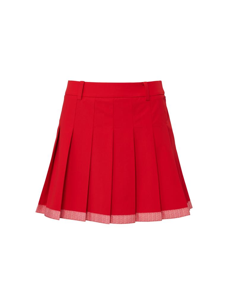 WIDEANGLE Co Summer Basic Pleated Culottes L_Red